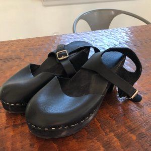 Lotta from Stockholm Low Wood Clogs Shoes Swedish Oiled Black 7.5-8 Womens 38